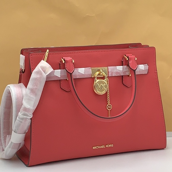 Michael Kors Hamilton Medium Leather Satchel NWT - Picture 2 of 14